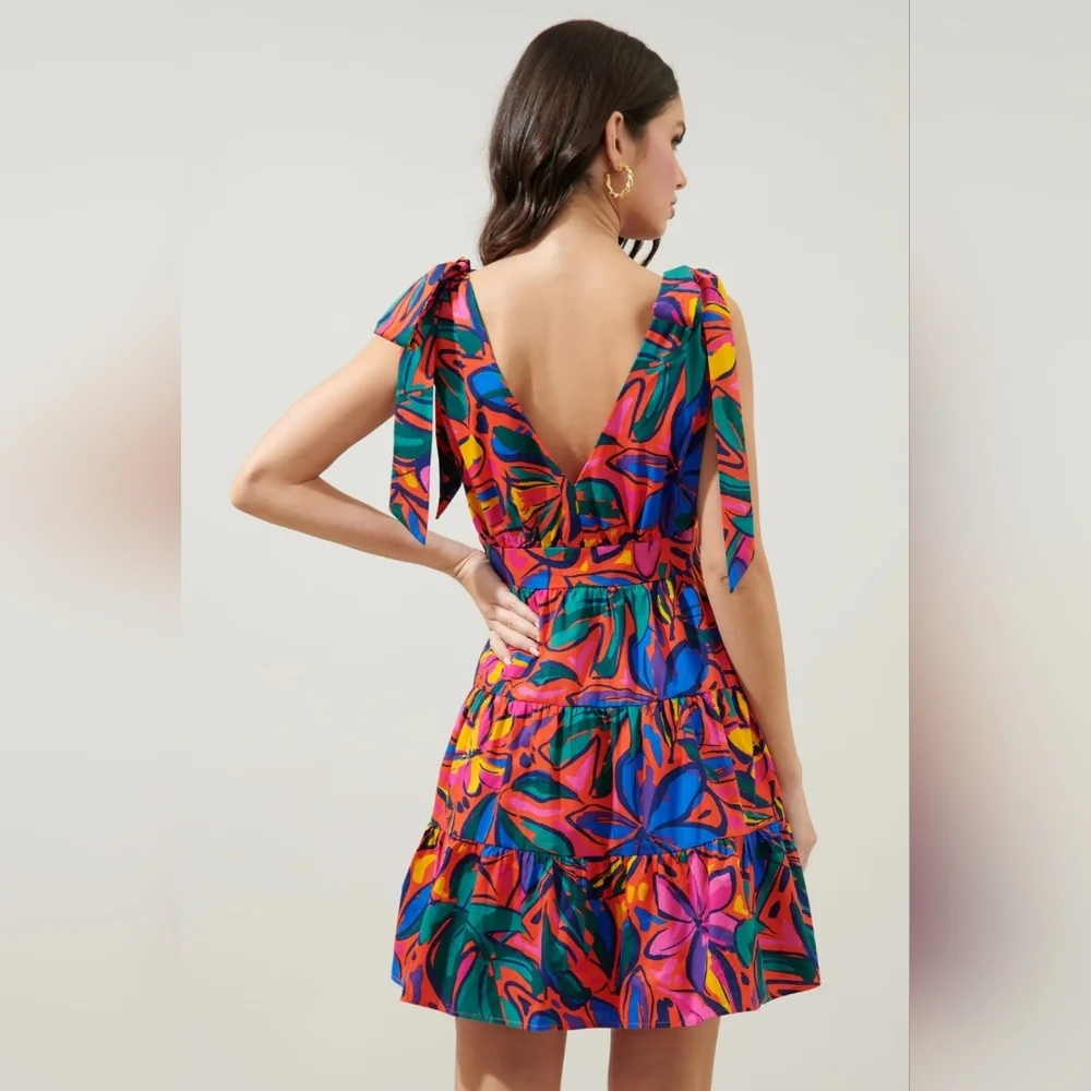 SUGARLIPS | Talullah Tie Strap Tiered Mini Dress - Picture 3 of 7